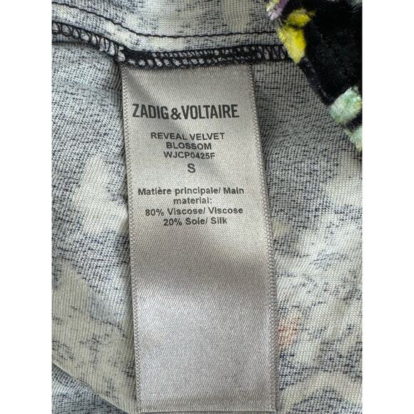 Zadig & Voltaire Women’s Black Reveal Velvet Blossom Mini Dress SZ S - Picture 8 of 8